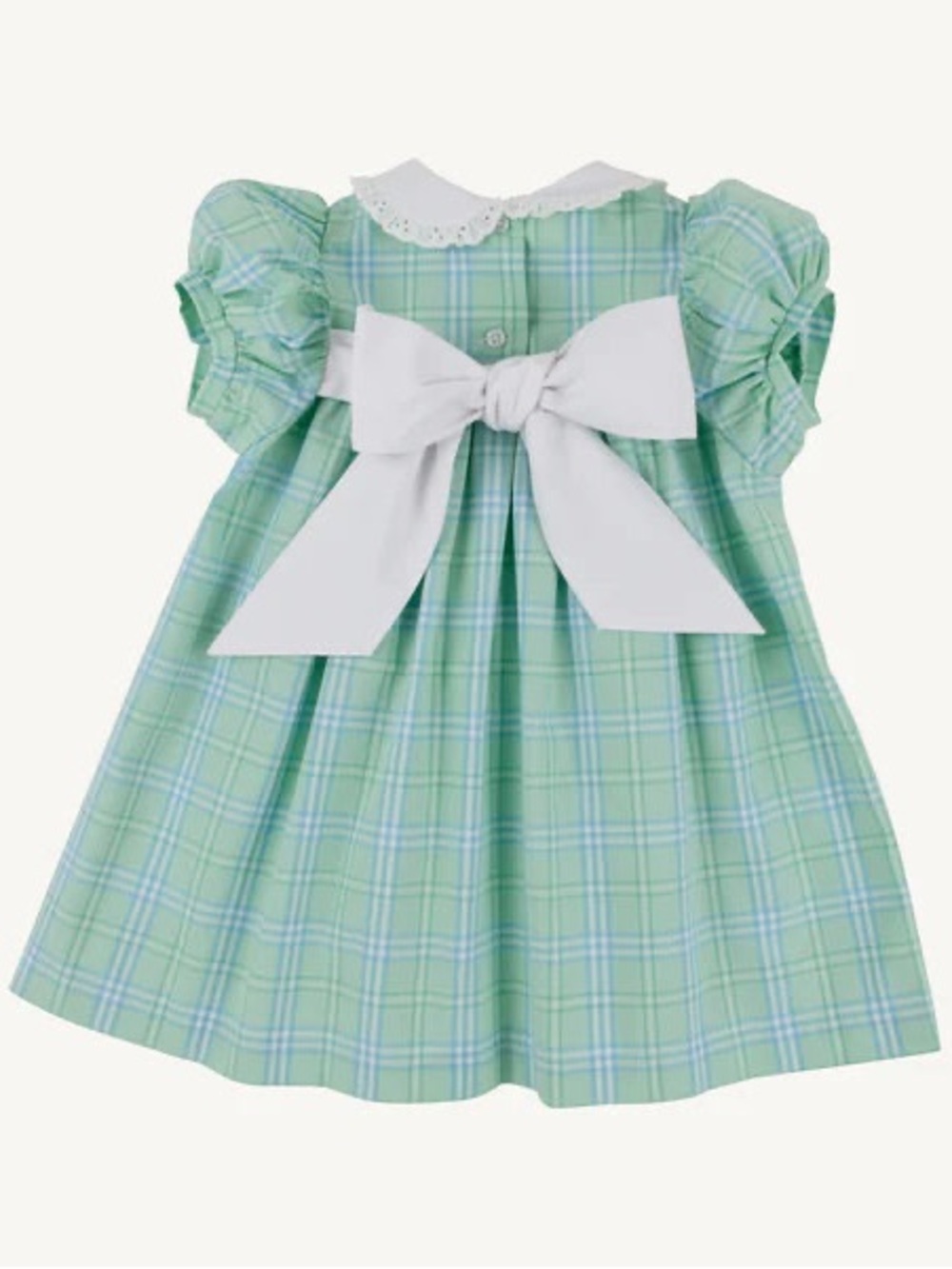 TBBC | Mary Dal Dress - Pelham Bay Plaid (Green) with Worth Avenue White - Picture 2 of 2